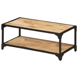 Coffee Table 35.4"x17.7"x13.8" Solid Rough Mango Wood