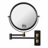 8-inch Wall Mounted Makeup Vanity Mirror, 1X / 10X Magnification Mirror, 360Â° Swivel with Extension Arm (Black&Gold)