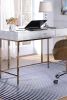 Piety Vanity Desk in Silver PU &amp; Champagne 92425