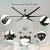 100" Ceiling Fans with Lights and Remote; Large Black Ceiling Fan; 5-Speed; 3000K-6000K Color Changeable