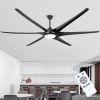 100" Ceiling Fans with Lights and Remote; Large Black Ceiling Fan; 5-Speed; 3000K-6000K Color Changeable