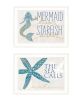 "Mermaid Kisses Starfish Wishes" 2-Piece Vignette by Kate Sherrill; Ready to Hang Framed Print; White Frame