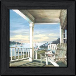 "Waiting on Sunset" By John Rossini; Printed Wall Art; Ready To Hang Framed Poster; Black Frame