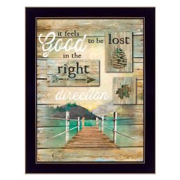 "Go to the Lake" By Marla Rae; Printed Wall Art; Ready To Hang Framed Poster; Black Frame