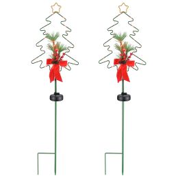 Christmas tree solar stake light