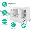 36&quot; Bathroom Vanity Base Only; Solid Wood Frame and MDF Boards; White