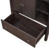 30&quot; Bathroom Vanity Base Only; Solid Wood Frame; Bathroom Storage Cabinet with Doors and Drawers; Brown