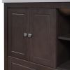 30&quot; Bathroom Vanity Base Only; Solid Wood Frame; Bathroom Storage Cabinet with Doors and Drawers; Brown