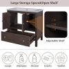 30&quot; Bathroom Vanity Base Only; Solid Wood Frame; Bathroom Storage Cabinet with Doors and Drawers; Brown