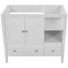 36&quot; Bathroom Vanity Base Only; Solid Wood Frame and MDF Boards; White