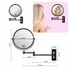 8-inch Wall Mounted Makeup Vanity Mirror, 1X / 10X Magnification Mirror, 360Â° Swivel with Extension Arm (Black&Gold)