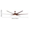 100" Ceiling Fans with Lights and Remote; Large Walnut Ceiling Fan; 5-Speed; 3000K-6000K Color Changeable