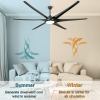 100" Ceiling Fans with Lights and Remote; Large Black Ceiling Fan; 5-Speed; 3000K-6000K Color Changeable