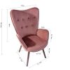 Modern Wingback Accent Armchair Living Room Tufted Velvet Upholstery; ROSE