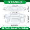 12 Pcs Round Appetizer Serving Trays With Lids 5 Compartment Container Fruit Vegetable Divided Storage Organizer  (only pick up)