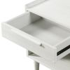 Modern Style Manufactured Wood One-Drawer Nightstand Side Table with Solid Wood Legs; White