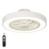 20 Inch Enclosed Bladeless Ceiling Fan With Lights(White)