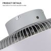 20 Inch Enclosed Bladeless Ceiling Fan With Lights(Grey)