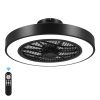 20 Inch Enclosed Bladeless Ceiling Fan With Lights(Black)