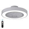 20 Inch Enclosed Bladeless Ceiling Fan With Lights(Grey)