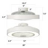 20 Inch Enclosed Bladeless Ceiling Fan With Lights(White)