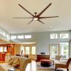 100" Ceiling Fans with Lights and Remote; Large Walnut Ceiling Fan; 5-Speed; 3000K-6000K Color Changeable