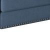 Classic Linen Armchair Accent Chair with Bronze Nailhead Trim Wooden Legs Single Sofa Couch for Living Room; Bedroom; Balcony; Navy Blue