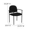 Black Fabric Comfortable Stackable Steel Side Chair with Arms [BT-516-1-BK-GG]