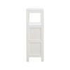 White Floor Cabinet with 2 Drawer Wooden Storage Cabinet Multifunctional Bathroom Storage Organizer Rack Stand