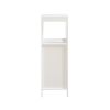 White Floor Cabinet with 2 Drawer Wooden Storage Cabinet Multifunctional Bathroom Storage Organizer Rack Stand