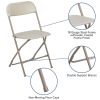 Herculesâ„¢ Series Plastic Folding Chair - Beige - 650LB Weight Capacity Comfortable Event Chair - Lightweight Folding Chair -