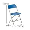 Herculesâ„¢ Series Plastic Folding Chair - Blue - 650LB Weight Capacity Comfortable Event Chair - Lightweight Folding Chair -