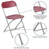 Herculesâ„¢ Series Plastic Folding Chair - Red - 650LB Weight Capacity Comfortable Event Chair - Lightweight Folding Chair -