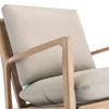 Solid Wood Rocking Chair; Linen Fabric Upholstered Comfy Accent Chair for Porch; Garden Patio; Balcony; Living Room and Bedroom; Beige