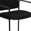 Black Fabric Comfortable Stackable Steel Side Chair with Arms [BT-516-1-BK-GG]