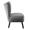 Unique Style Gray Velvet Covering Accent Chair Button-Tufted Back Brown Finish Wood Legs Modern Home Furniture