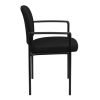 Black Fabric Comfortable Stackable Steel Side Chair with Arms [BT-516-1-BK-GG]