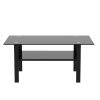 Black glass coffee table, modern and simple, black living room coffee table, side table