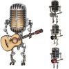 1PC Creative Glow Model Ornaments Retro Decorations Robot Microphone for playing guitar Desk lamp Home Decor Crafts