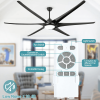 100" Ceiling Fans with Lights and Remote; Large Black Ceiling Fan; 5-Speed; 3000K-6000K Color Changeable