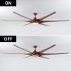 100" Ceiling Fans with Lights and Remote; Large Walnut Ceiling Fan; 5-Speed; 3000K-6000K Color Changeable