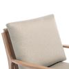 Solid Wood Rocking Chair; Linen Fabric Upholstered Comfy Accent Chair for Porch; Garden Patio; Balcony; Living Room and Bedroom; Beige