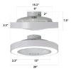 20 Inch Enclosed Bladeless Ceiling Fan With Lights(Grey)