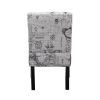 Modern Slipper Chair, Armless Accent Chair with Fabric Lining, Upholstered Side Chair for Living Room Bedroom, Letter Print XH