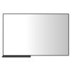 48x30 Inch Modern Black Bathroom Mirror With Storage Rack Aluminum Frame Rectangular Decorative Wall Mirrors for Living Room Bedroom