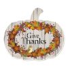 "Give Thanks" By Artisan Linda Spivey Printed on Wooden Pumpkin Wall Art