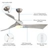 52 Inch Brushed Nickel Ceiling Fan Light With 6 Speed Remote Energy-saving DC Motor