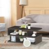 3-Tier Rectangular Modern Coffee Table with Storage Shelf