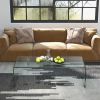 42.5 x 20 x 14 Inch Glass Coffee Table with Rounded Edges for Living Room