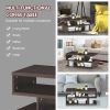 3-Tier Rectangular Modern Coffee Table with Storage Shelf